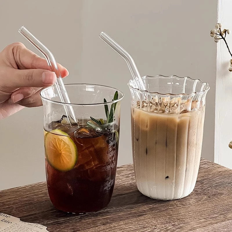 Refreshing Glass Mug For Cold Beverage, Chic Refreshener Drinking Cup, Kitchen Accessory